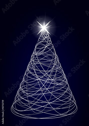 merry christmas tree, silver and blue