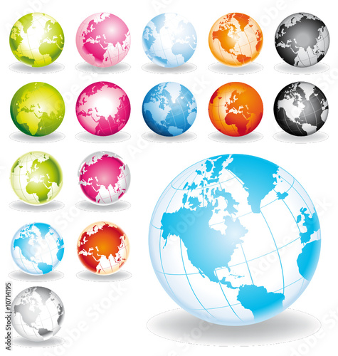 Aerian globes vector and isolated