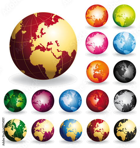 Golden globes vector and isolated