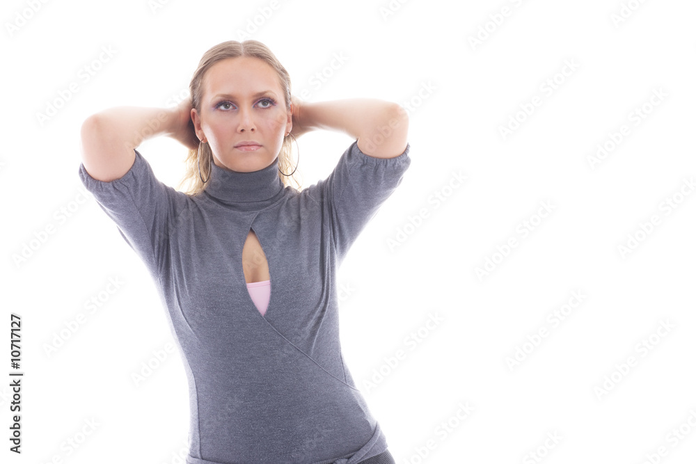 Fashionable woman over white Fashionable woman over white