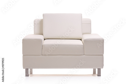 Image of a modern leather armchair isolated on white