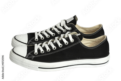 Black canvas sneakers, isolated, clipping path
