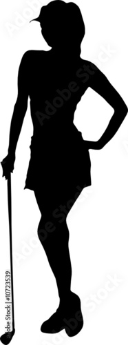 lady golfer vector silhouettes