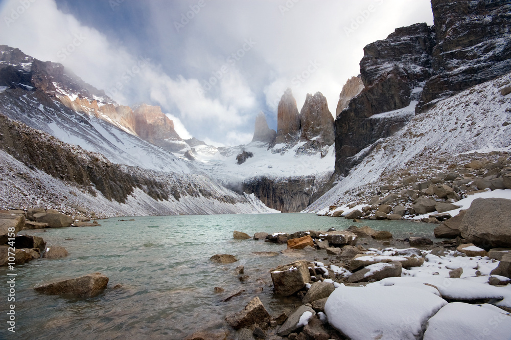 Obraz premium The Towers at Torres del Paine, Patagonia, Chile