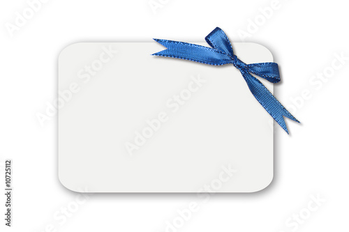 Bow on a White Blank Gift Card