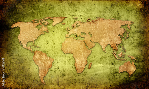 Fototapeta world map vintage artwork