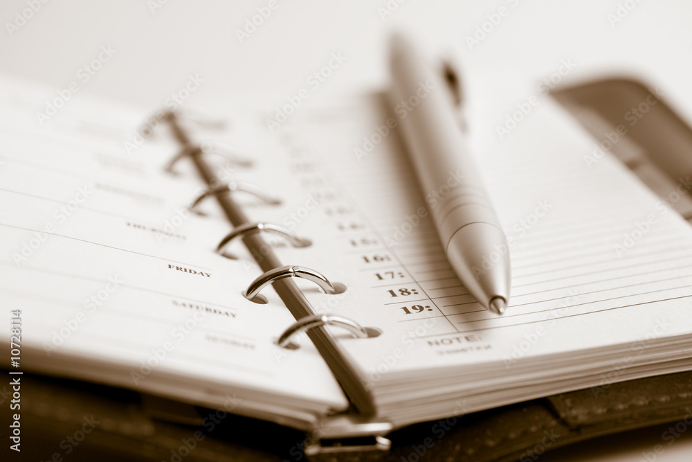 Naklejka premium pocket planner and pen