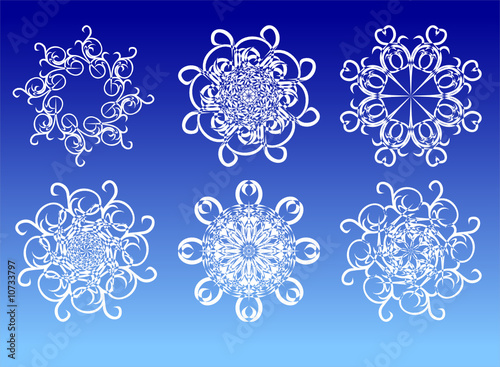 snowflakes, vector illustration for christmas and winter designs