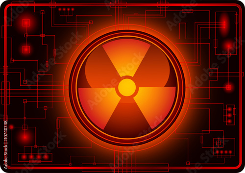 Button with Nuclear sign