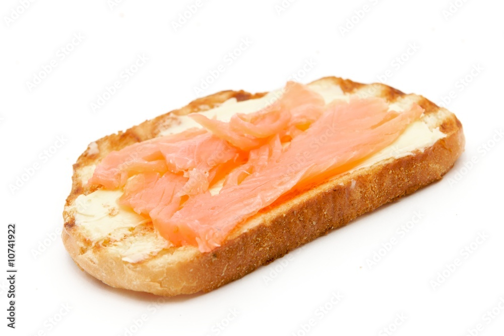 Toast bread with fish