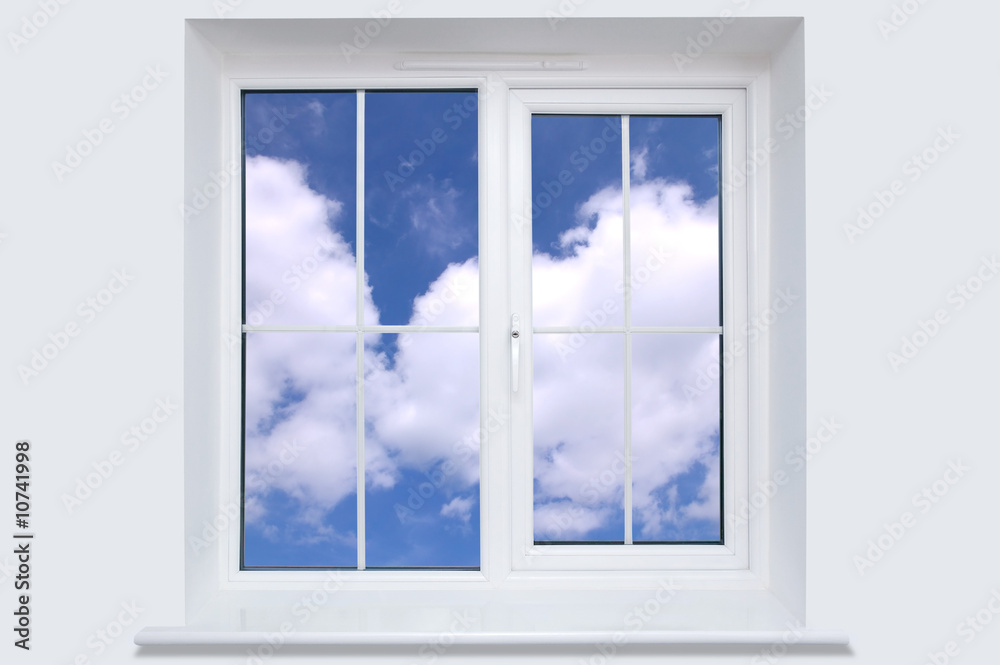 Obraz premium Window and blue sky