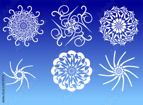 snowflakes, vector illustration for christmas and winter designs
