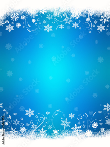 Fototapeta Naklejka Na Ścianę i Meble -  Sfondo blu con fiocchi di neve