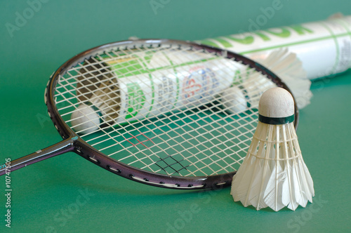 Badminton, Schläger und Bälle