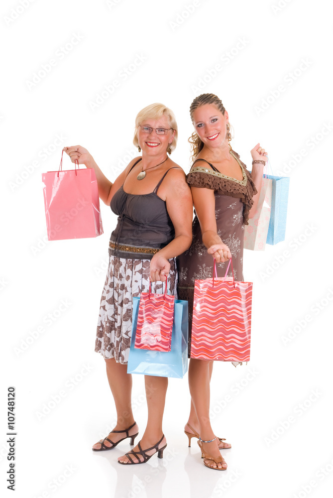 Mother, daughter shopping
