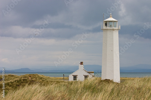 White Lighthouse in Nature Reserve on Walney Island photo