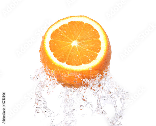 orange fruit in splash