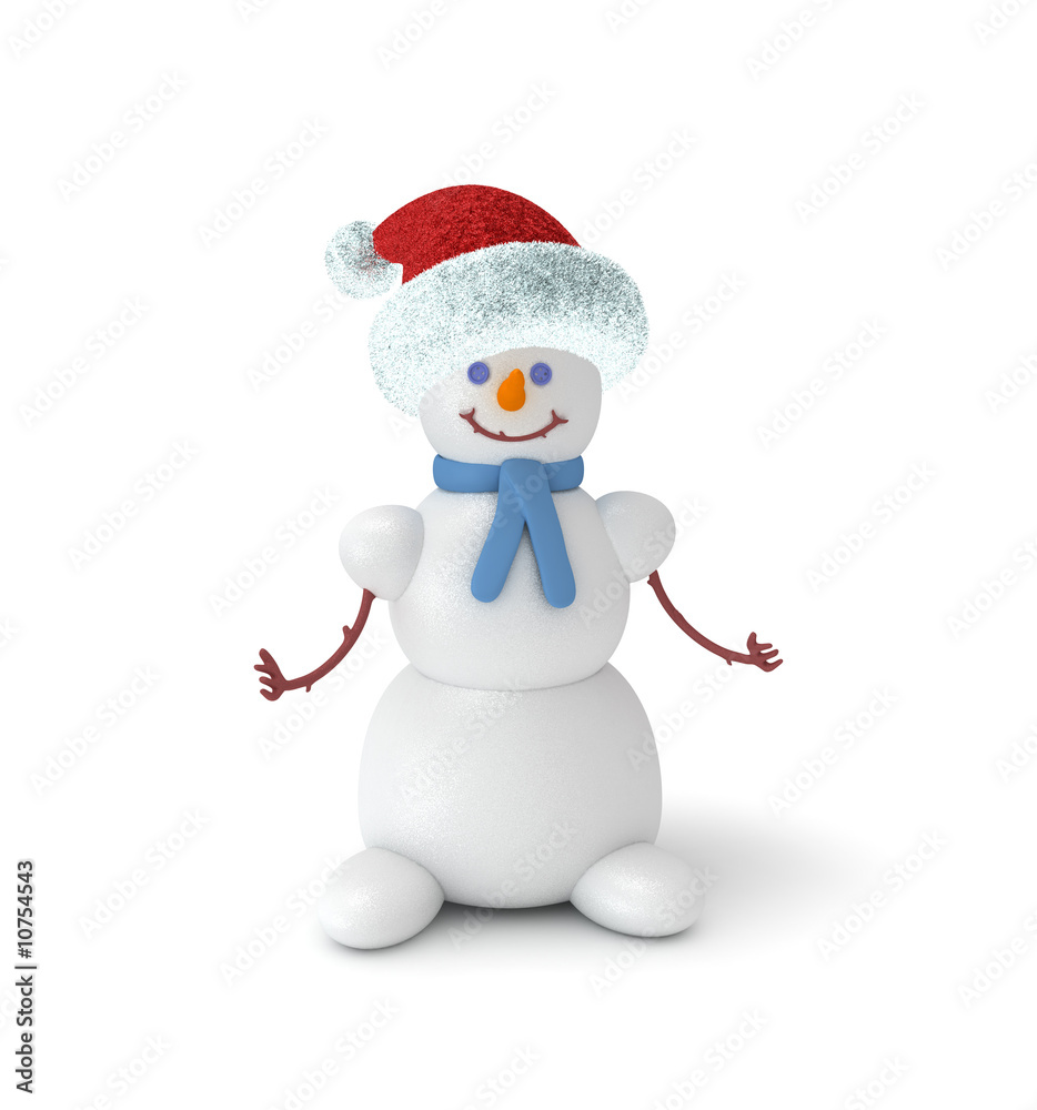 Snowman in the santa's hat