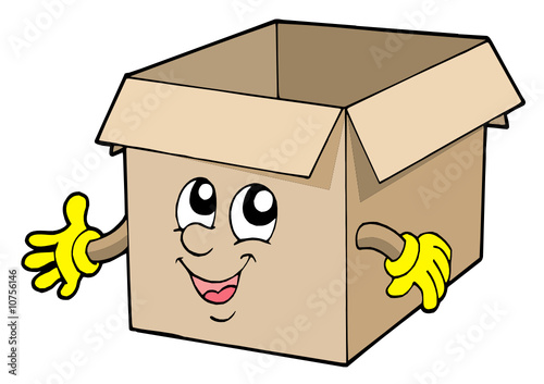 Open cute carboard box