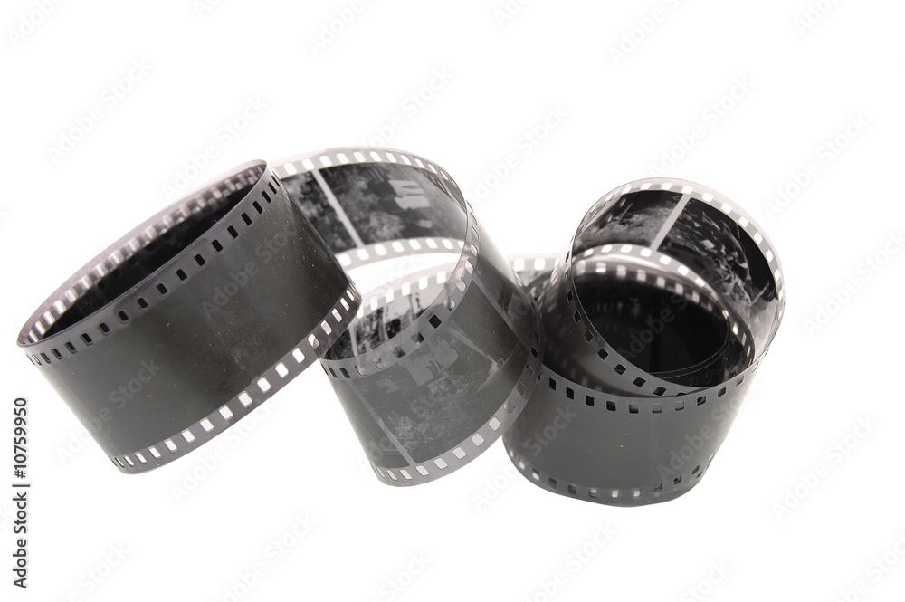 Negative film isolated on a white background