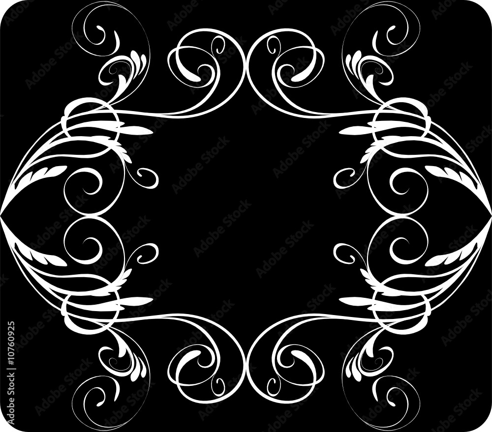 Fototapeta premium Floral black banner