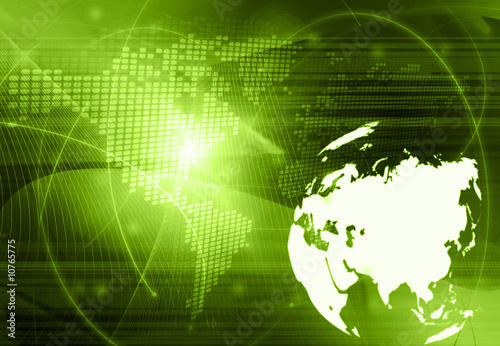 Asia map technology-style artwork
