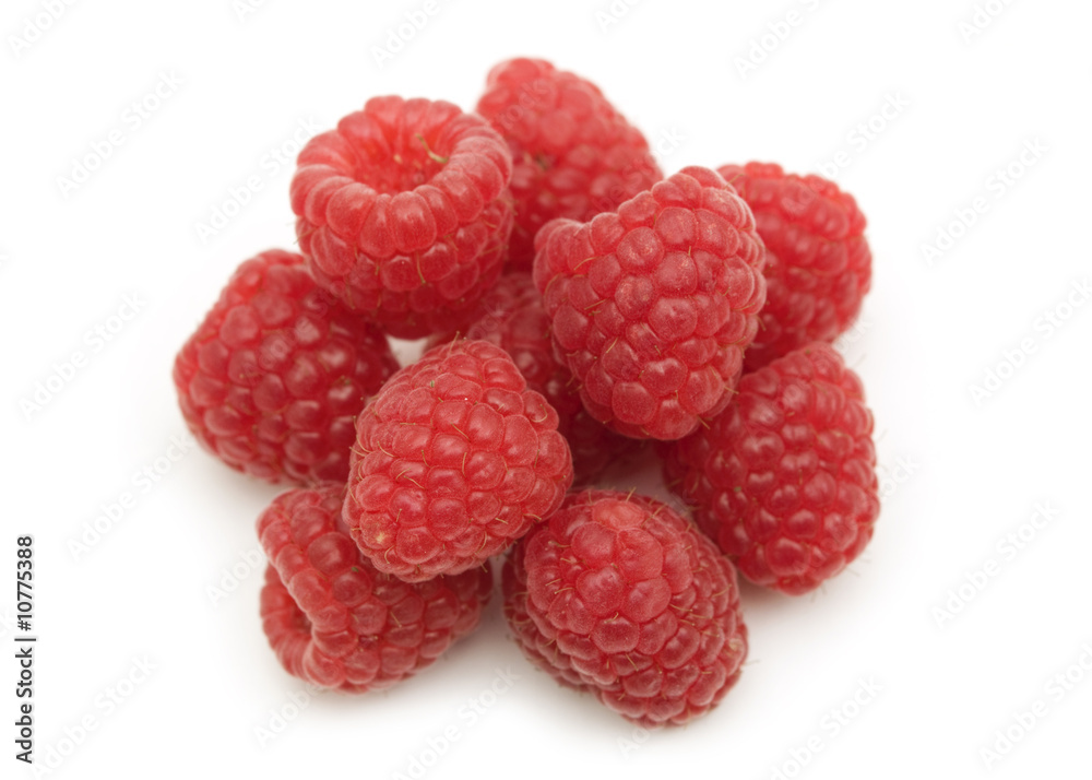 fresh raspberries on white background fresh raspberries on white background