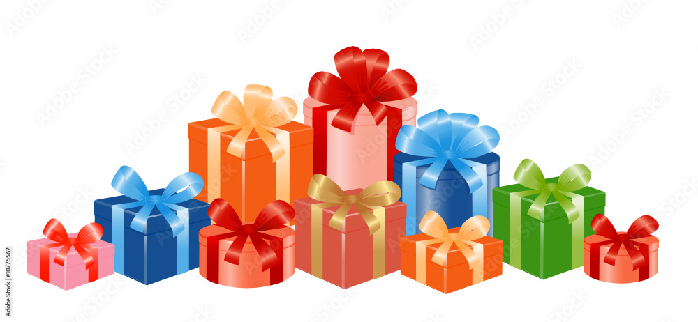 Giftboxes with ribbon. Vector-Illustration Giftboxes with ribbon. Vector-Illustration