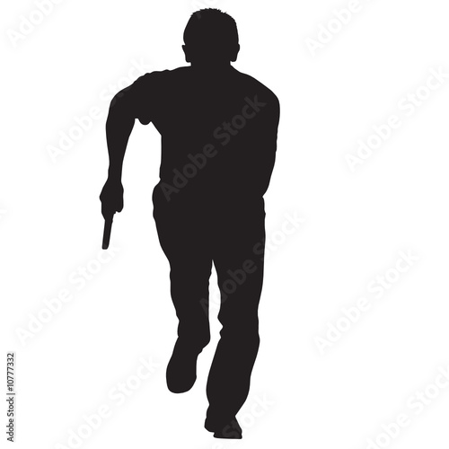 Runing man silhouettes vector