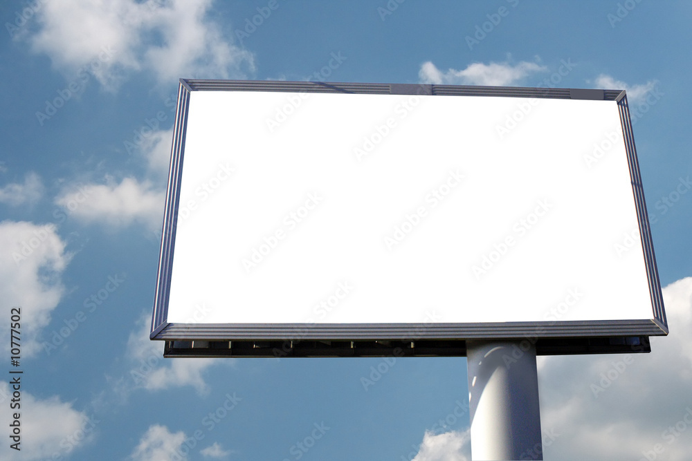 Blank Billboard on the sky background Blank Billboard on the sky background