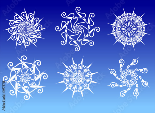 snowflakes, vector illustration for christmas and winter designs