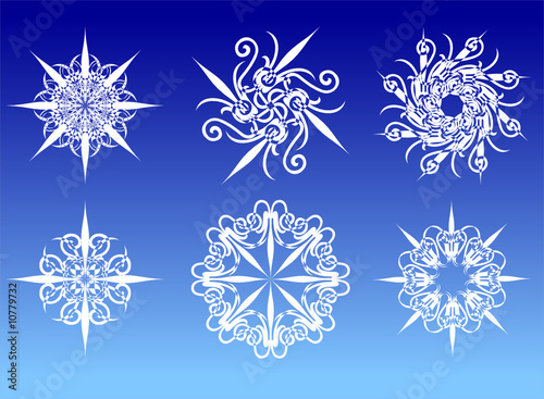 snowflakes, vector illustration for christmas and winter designs