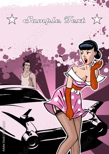 Rockabilly Flyer, das erschrockene Mädchen und der Typ