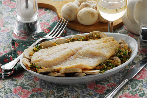 Ombrina e champignon - Secondi di pesce photo