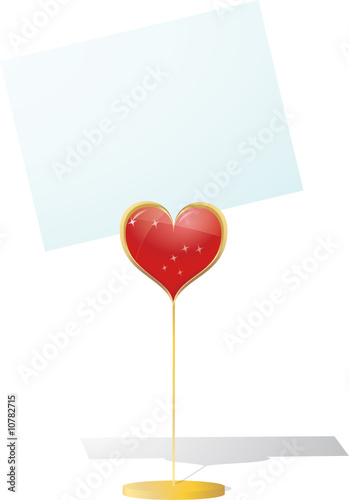 isolated valentine's cardholder isolated with blank card