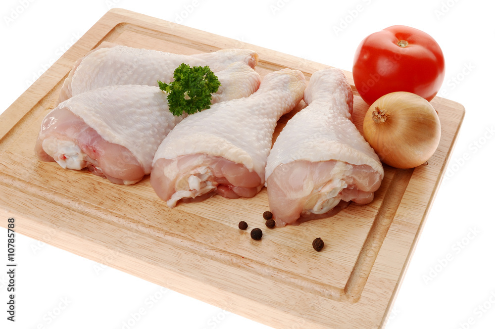 Raw chicken legs isolated on white background Raw chicken legs isolated on white background