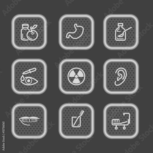 Metal web icons, set 15