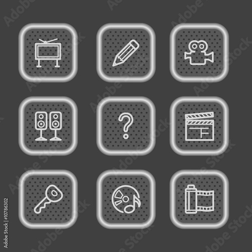 Metal web icons, set 28
