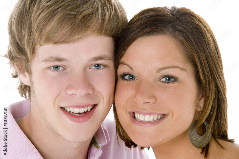 Close-Up Portrait Of Teenage Couple, Close-Up Portrait Of Teenage Couple,