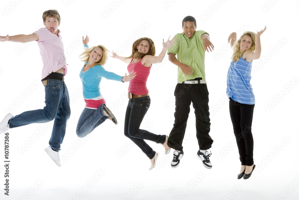 Teenagers Jumping In The Air Teenagers Jumping In The Air