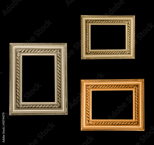 Three gold frames