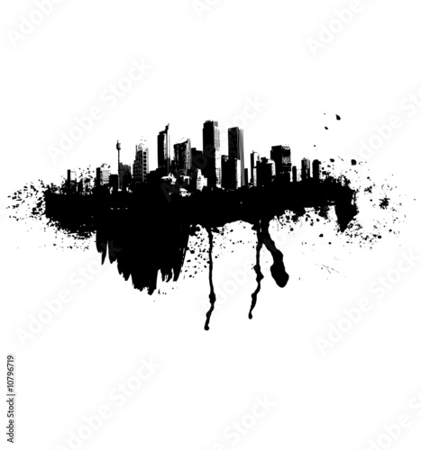 an abstract grungy city illustration