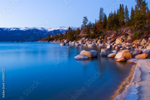 Lake Tahoe in Winter after sunset