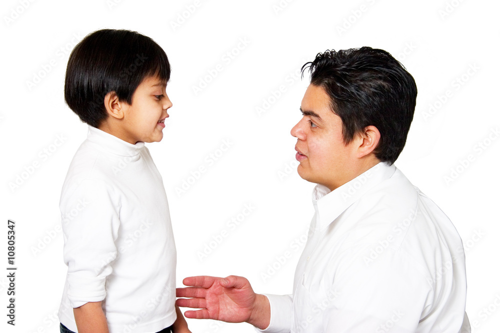 Father talking to son Father talking to son