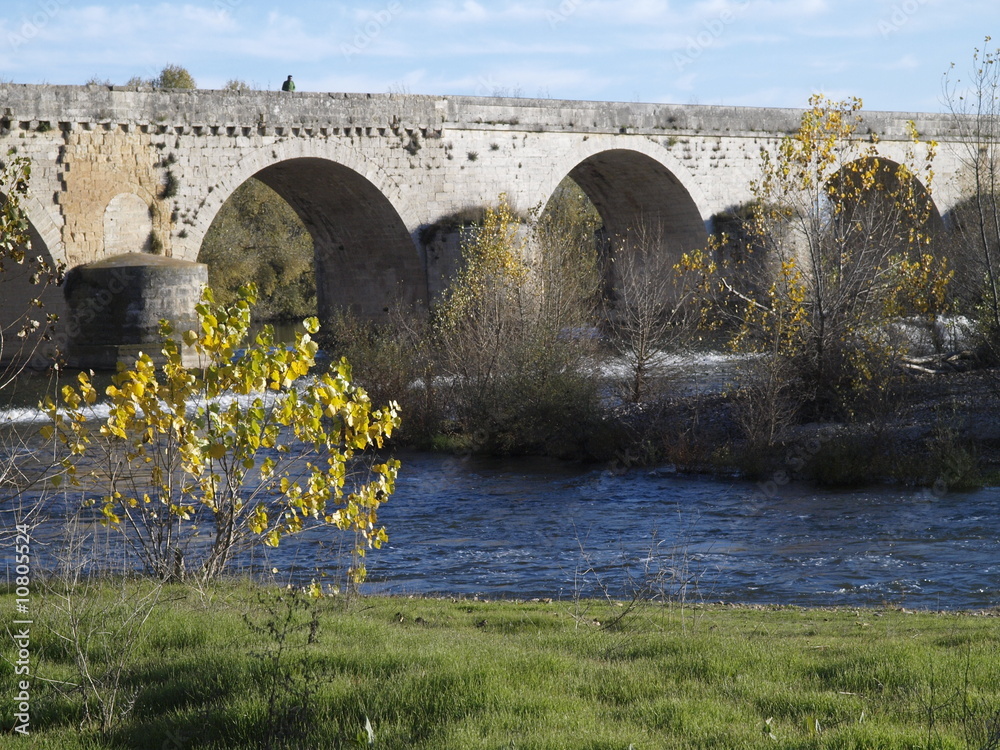 Fototapeta premium Puente románico sobre el rio Duero en Toro (Zamora)