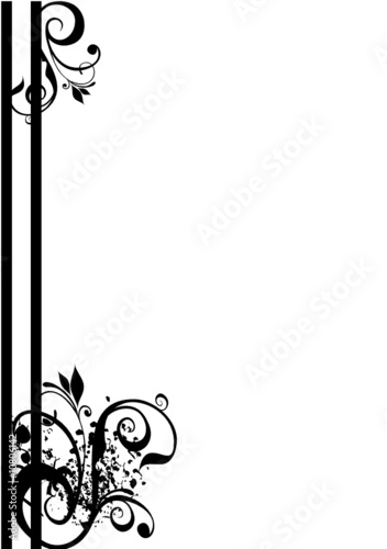 barre floral noir