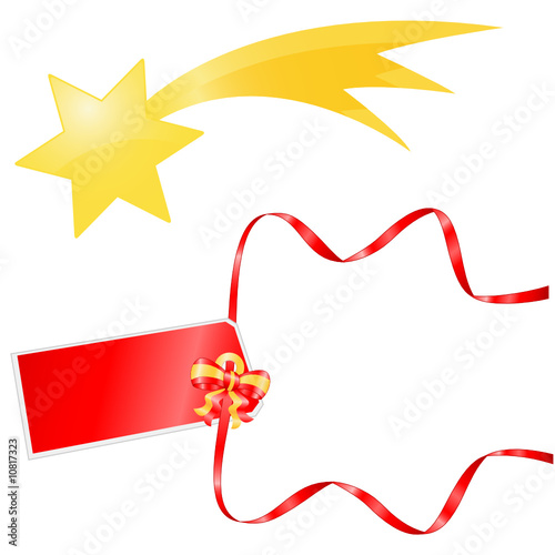 Weihnachtsstern und Geschenkzettel