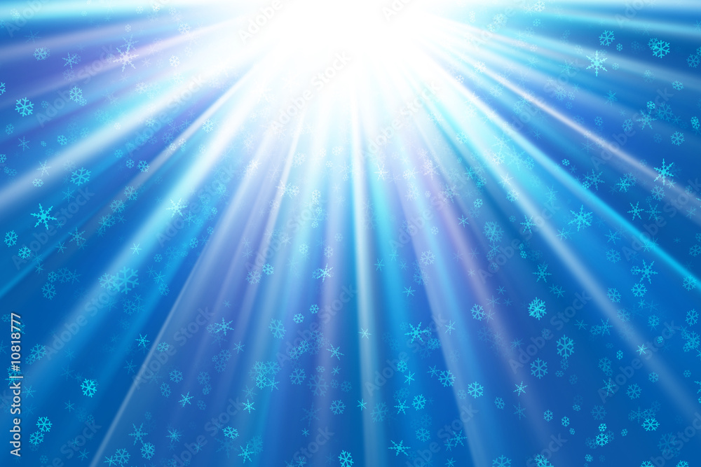 Snowflakes on a blue light Snowflakes on a blue light