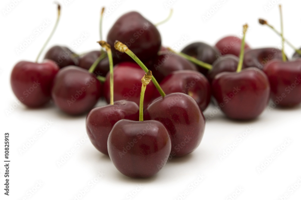 fresh cherries on white background fresh cherries on white background