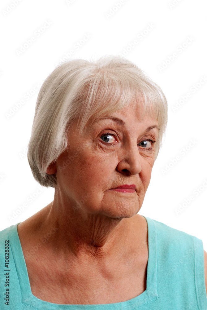 Senior woman with curious expression isolated Senior woman with curious expression isolated